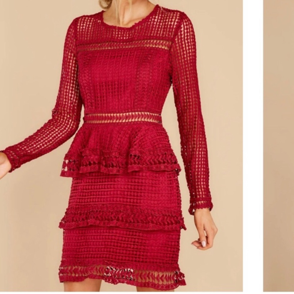 Out For Love Burgundy Lace Dress Size M
